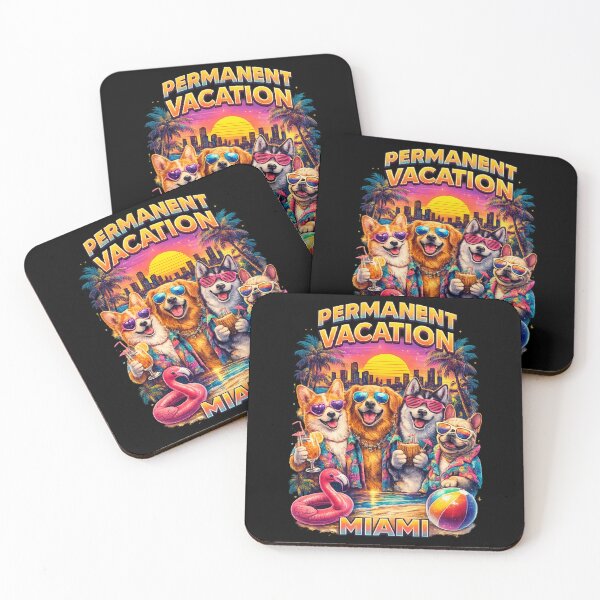 Item preview, Permanent Vacation - Dogs in Miami Beach Retro Design designed and sold by CosmicSplendor.