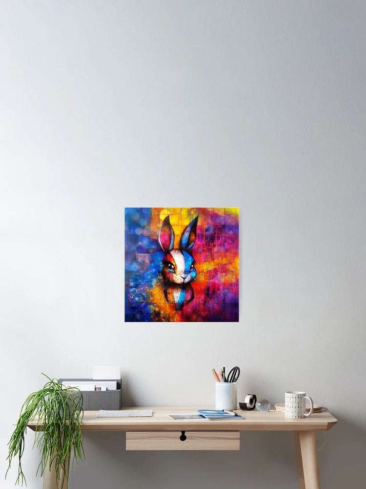 Thumbnail 2 of 3, Poster, Colorburst Bunny designed and sold by Studio-RMD.