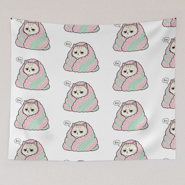 Item preview, Grumpy Cat in Pastel Blanket – Kawaii Aesthetic designed and sold by HeyHas.