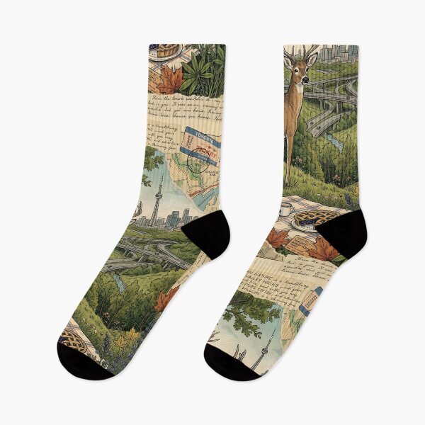 Item preview, Urban deer watches green picnic in Don Valley designed and sold by CoffeeinBloom.