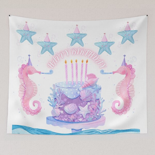 Item preview, Cute Ocean Birthday Illustration designed and sold by byGokcem.