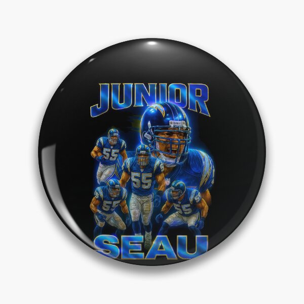 Item preview, Junior Seau San Diego Chargers Retro Football Design designed and sold by TheArtOfCar.