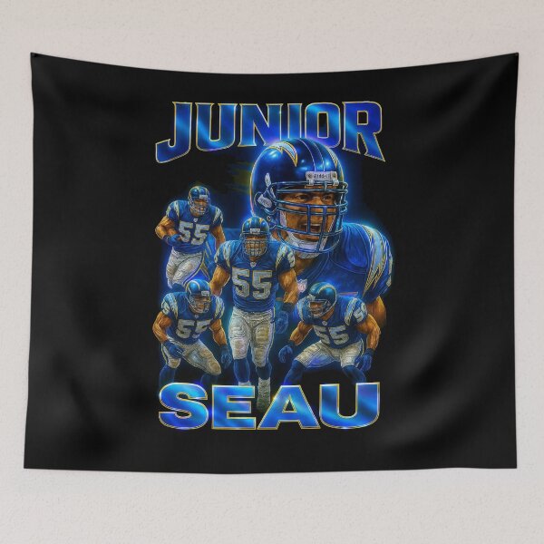 Item preview, Junior Seau San Diego Chargers Retro Football Design designed and sold by TheArtOfCar.