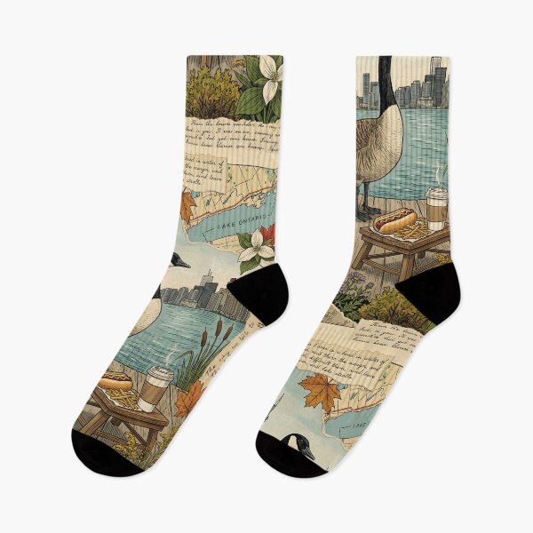 Item preview, Canadian goose watches calm Toronto beside the lake designed and sold by CoffeeinBloom.