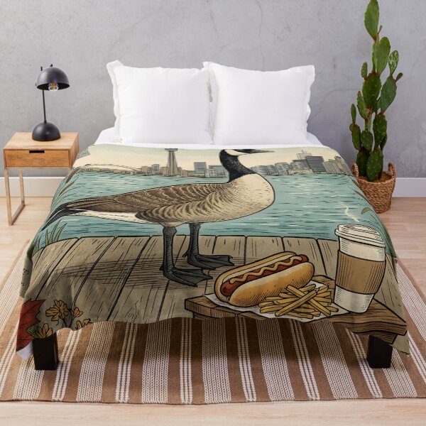 Item preview, Canadian goose watches calm Toronto beside the lake designed and sold by CoffeeinBloom.
