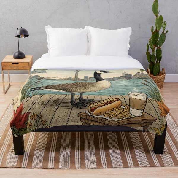 Item preview, Canadian goose watches calm Toronto beside the lake designed and sold by CoffeeinBloom.