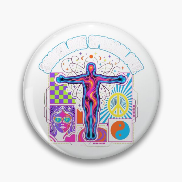 Item preview, Retro Psychedelic Show Love Spread Love Neon Rave Aesthetic designed and sold by chattsuede.