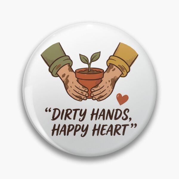 Item preview, Dirty Hands Happy Heart Gardener Rustic Plant Lover Hand Drawn designed and sold by chattsuede.