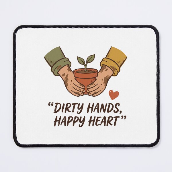 Item preview, Dirty Hands Happy Heart Gardener Rustic Plant Lover Hand Drawn designed and sold by chattsuede.