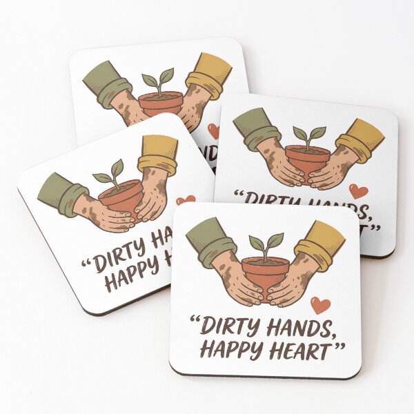 Item preview, Dirty Hands Happy Heart Gardener Rustic Plant Lover Hand Drawn designed and sold by chattsuede.