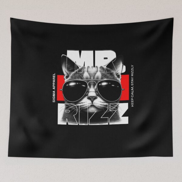 Item preview, MR. RIZZ Cat Shirt | Sigma Rizz Funny Cat  Graphic Tee | Cool Cat Streetwear T-Shirt | Black White Red Statement Shirt designed and sold by InPrintedWord.