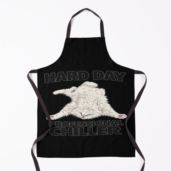 Item preview, Hard Day Professional Chiller Funny Fluffy Cat Shirt designed and sold by POD DYNASTY | Original Print On Demand T-Shirt Graphics.