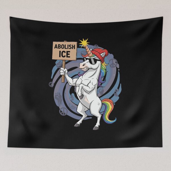 Item preview, Radical Unicorn "Abolish ICE" Protest Art designed and sold by Evaevonechi.