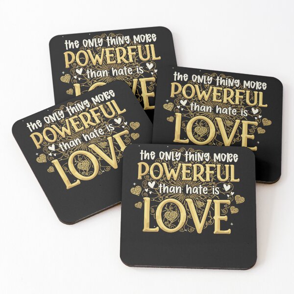 Item preview, Gold "Love is More Powerful Than Hate" Inspirational Art designed and sold by  MOHAMED.
