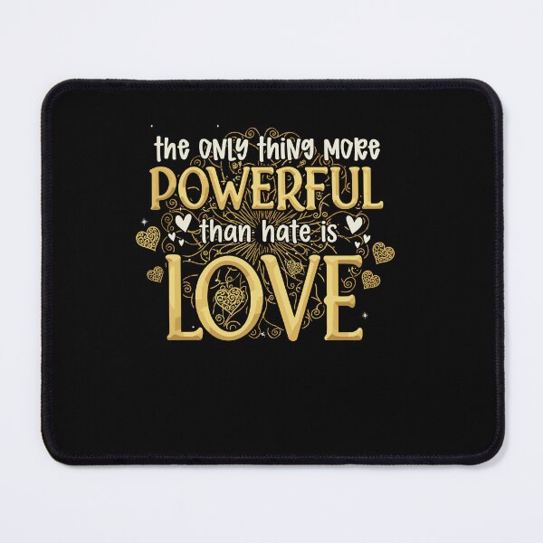 Item preview, Gold "Love is More Powerful Than Hate" Inspirational Art designed and sold by Evaevonechi.