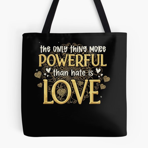Item preview, Gold "Love is More Powerful Than Hate" Inspirational Art designed and sold by Evaevonechi.