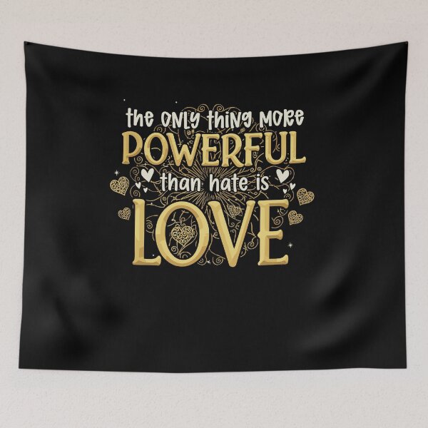 Item preview, Gold "Love is More Powerful Than Hate" Inspirational Art designed and sold by Evaevonechi.