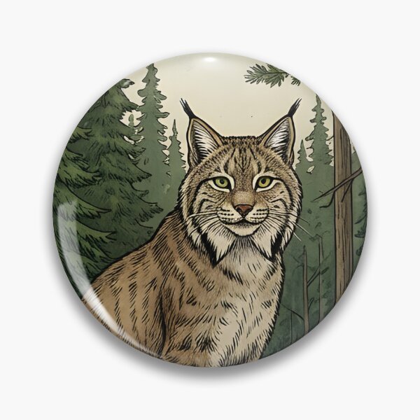 Item preview, Lynx watches wild breakfast among boreal forests designed and sold by CoffeeinBloom.