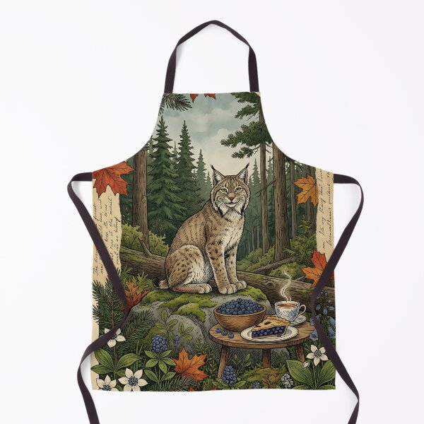 Item preview, Lynx watches wild breakfast among boreal forests designed and sold by CoffeeinBloom.