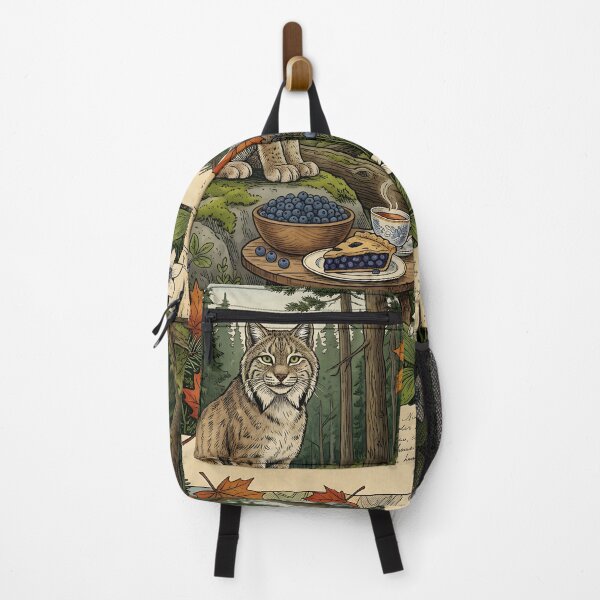 Item preview, Lynx watches wild breakfast among boreal forests designed and sold by CoffeeinBloom.