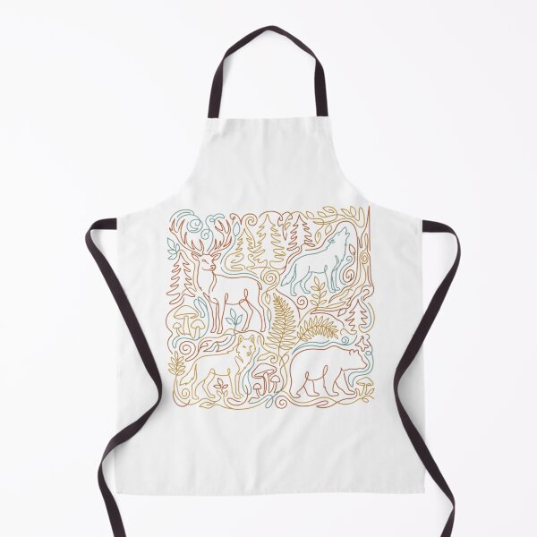 Item preview, Rustic Forest Animal Line Art woodland sketch minimalist designed and sold by chattsuede.