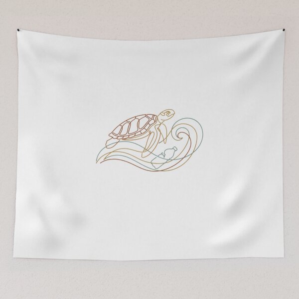 Item preview, Protect Our Ocean Sea Turtle Line Art hand drawn minimalist marine life designed and sold by chattsuede.