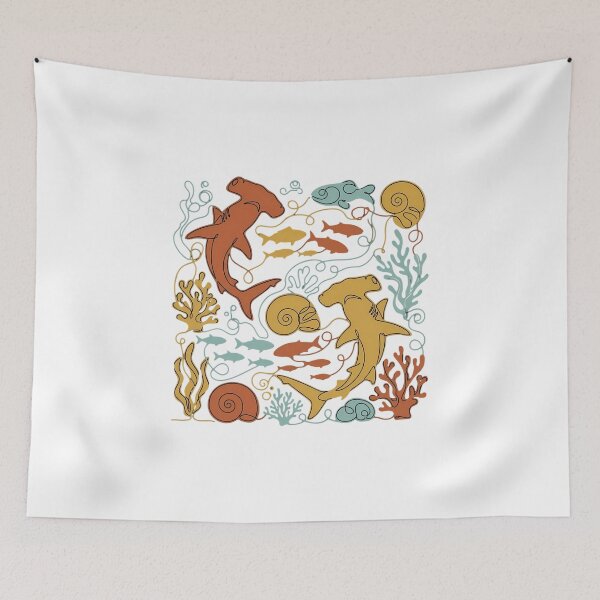 Item preview, Abstract Continuous Line Marine Art minimalist ocean drawing flowing designed and sold by chattsuede.