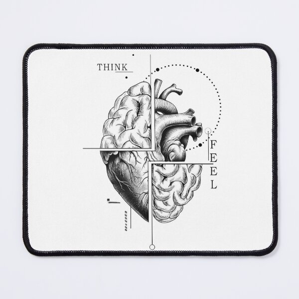 Item preview, Think vs Feel - Anatomical Brain and Heart Dualism Art designed and sold by birleşik zevkler.
