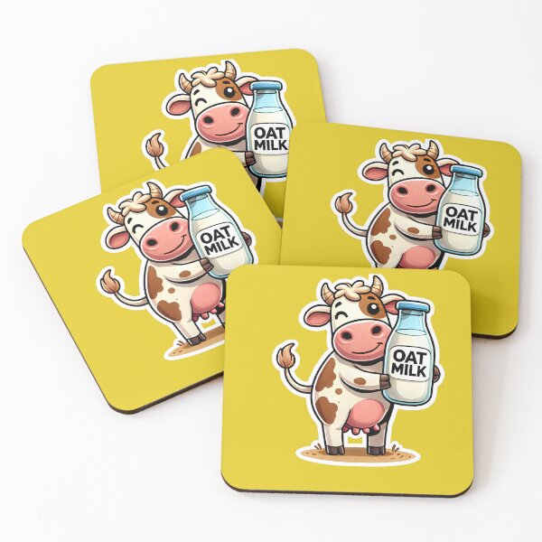 Item preview, Cute Cow Holding Oat Milk designed and sold by BloomVera.