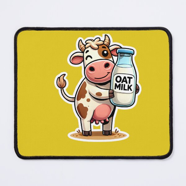 Item preview, Cute Cow Holding Oat Milk designed and sold by BloomVera.