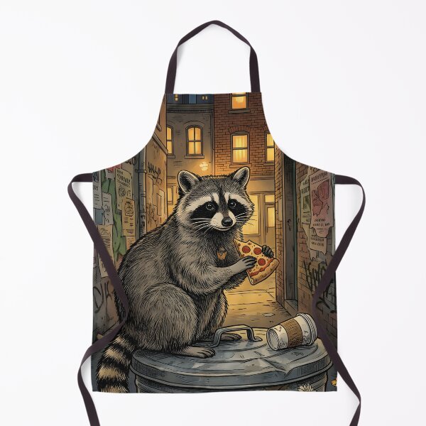 Item preview, Urban raccoon eats pizza beneath Toronto city lights designed and sold by CoffeeinBloom.