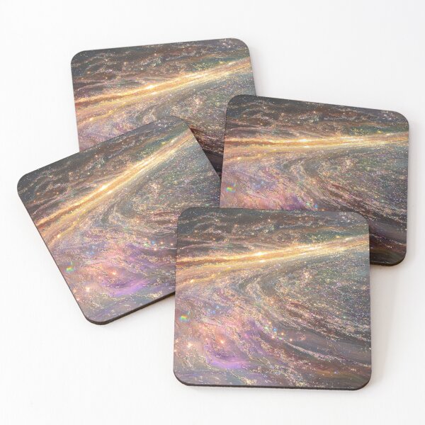 Item preview, Iridescent Sparkling Fluid Abstract - Purple and Gold Cosmic Swirls designed and sold by tgcww.