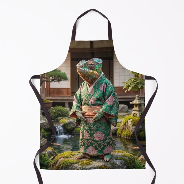 Item preview, Chameleon Surveys Japanese Garden with Satisfaction designed and sold by Tridentulus.