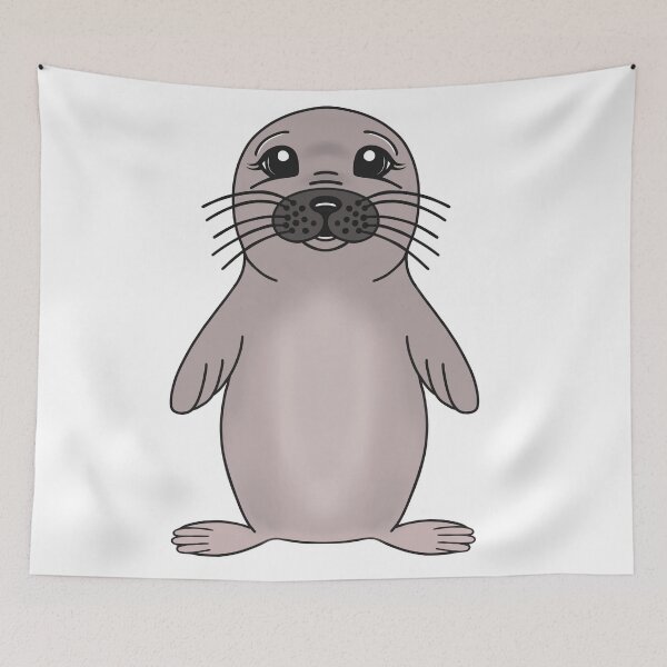 Item preview, Cute Grey Sea Creature Seal designed and sold by Sartoris Art.