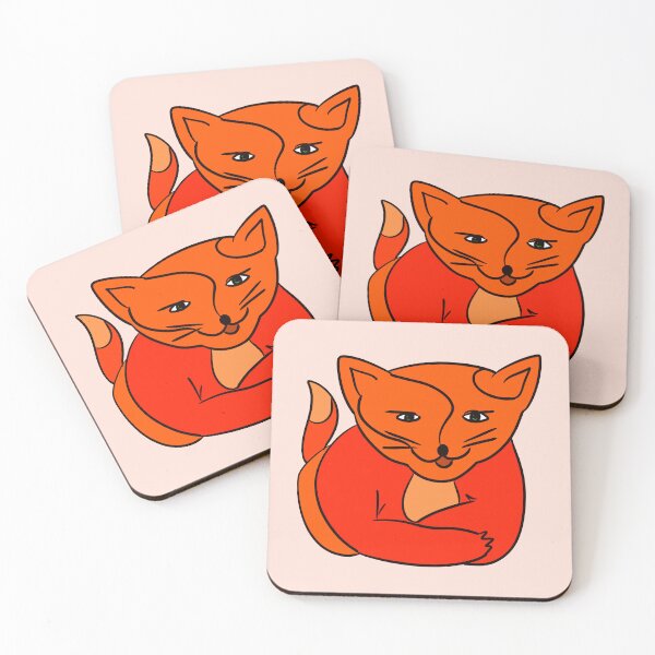 Item preview, Cool red smiling fox hand drawn illustration designed and sold by Caterina@.