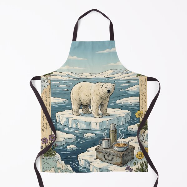 Item preview, Polar bear waits arctic silence steaming coffee traveler designed and sold by CoffeeinBloom.