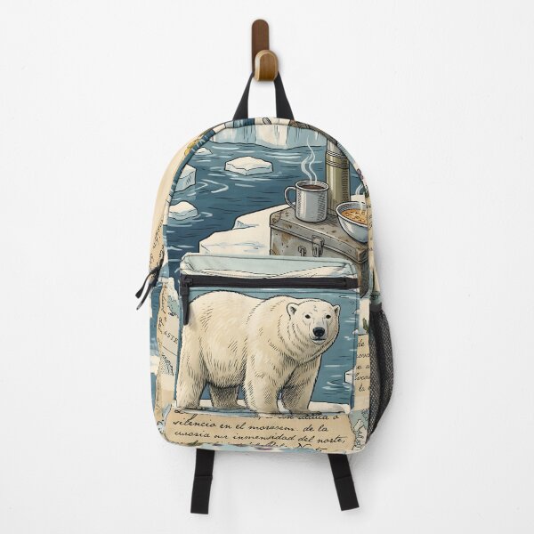 Item preview, Polar bear waits arctic silence steaming coffee traveler designed and sold by CoffeeinBloom.
