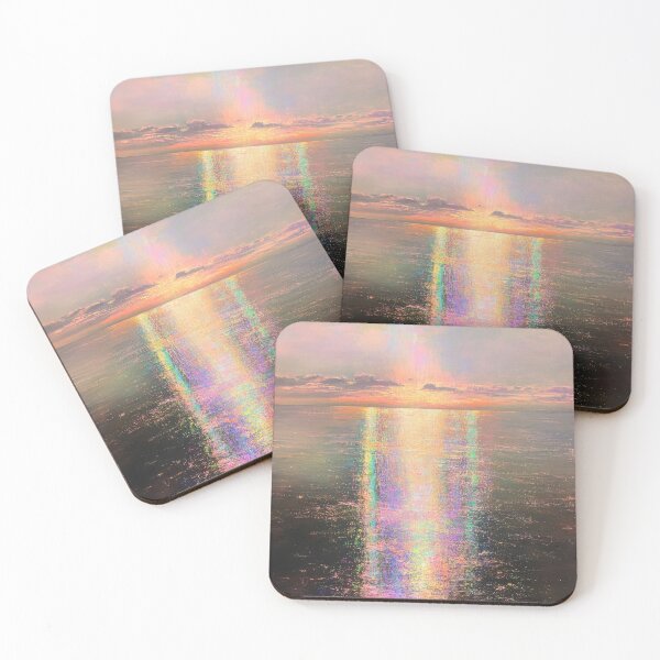 Item preview, Iridescent Ocean Sunset Oil Painting - Radiant Sea Reflection designed and sold by tgcww.