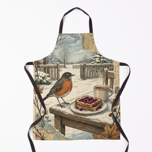 Item preview, Robin watches Canadian winter warm quiet morning breakfast designed and sold by CoffeeinBloom.