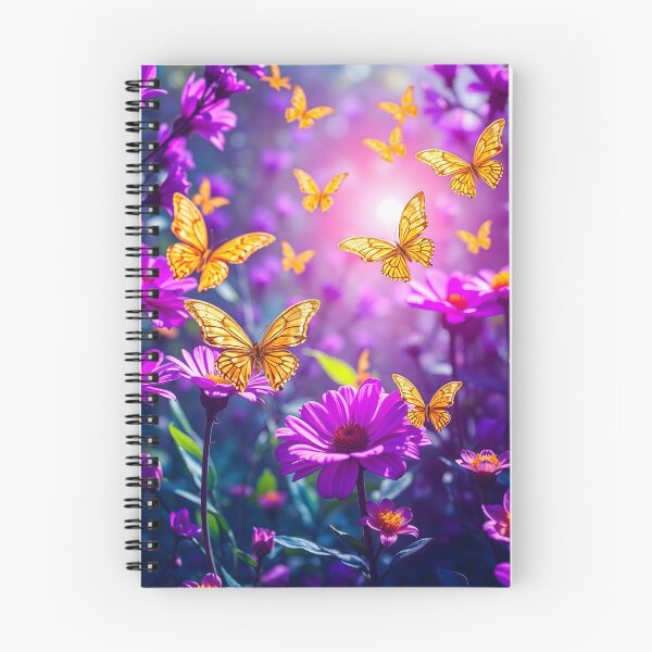 Item preview, Purple Flowers and Yellow Butterflies Flowers designed and sold by Sachie's Studio.