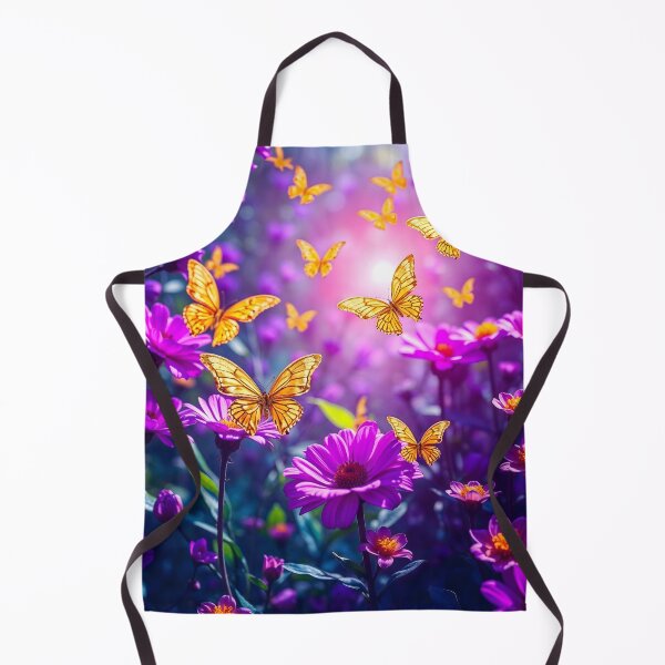 Item preview, Purple Flowers and Yellow Butterflies Flowers designed and sold by Sachie's Studio.