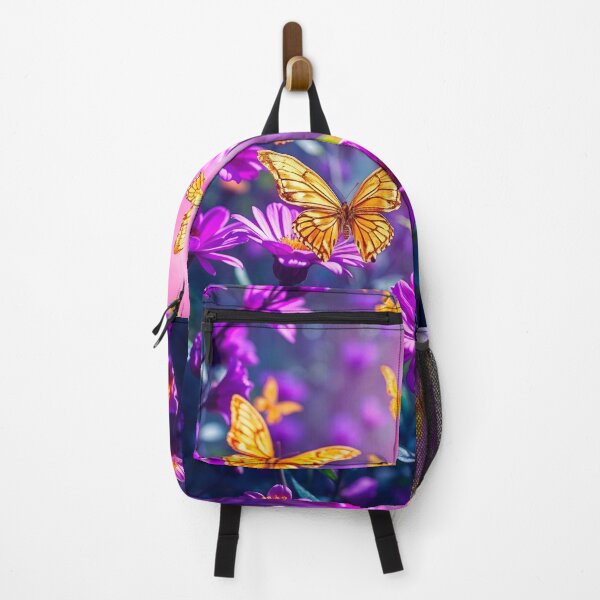 Item preview, Purple Flowers and Yellow Butterflies Flowers designed and sold by Sachie's Studio.