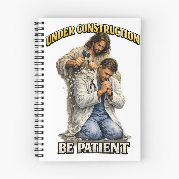 Item preview, Under Construction Be Patient Christian Art | Jesus Sculptor Doctor | Faith, Healing & Transformation T-Shirt Design designed and sold by Alpha Omega Shop.
