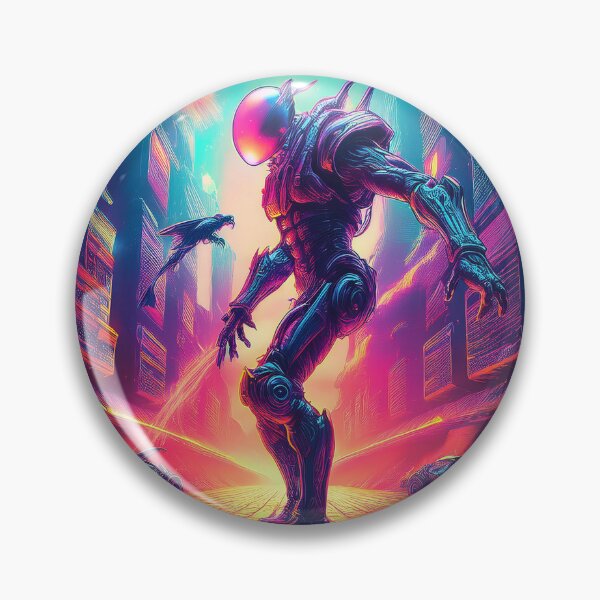 Item preview, Neon Guardian of the Futuristic Metropolis designed and sold by Black Ink Visions.