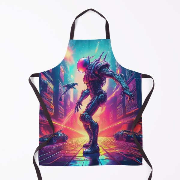 Item preview, Neon Guardian of the Futuristic Metropolis designed and sold by Black Ink Visions.