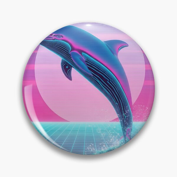 Item preview, Neon Chrome Dolphin - Vaporwave Seapunk Sunset designed and sold by powersunlight.