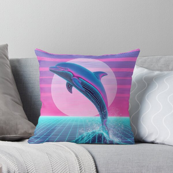 Item preview, Neon Chrome Dolphin - Vaporwave Seapunk Sunset designed and sold by powersunlight.