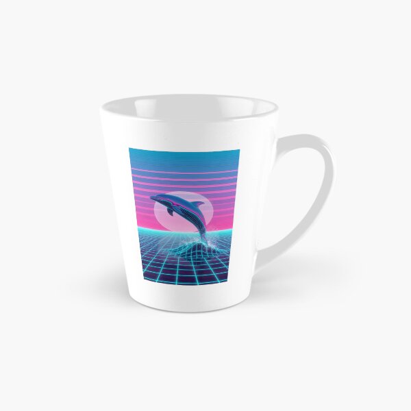 Item preview, Delfín cromado de neón - Atardecer Seapunk Vaporwave designed and sold by powersunlight.