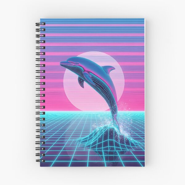 Item preview, Neon Chrome Dolphin - Vaporwave Seapunk Sunset designed and sold by powersunlight.