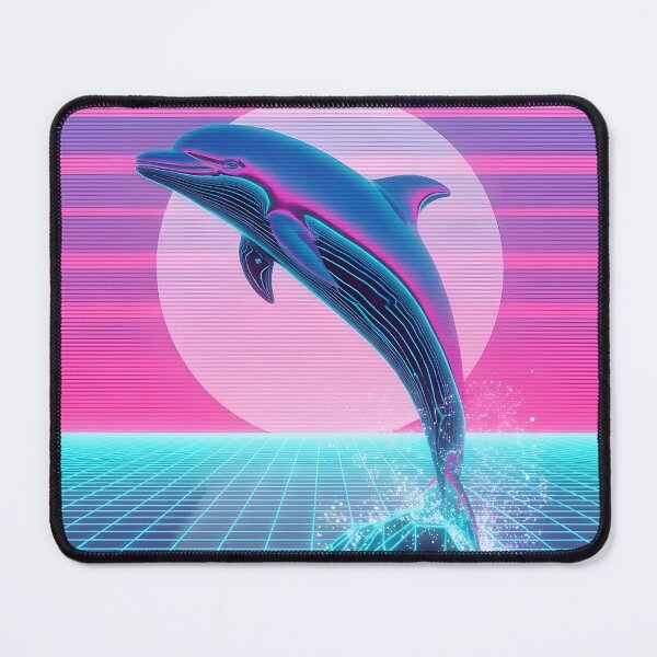 Item preview, Neon Chrome Dolphin - Vaporwave Seapunk Sunset designed and sold by powersunlight.